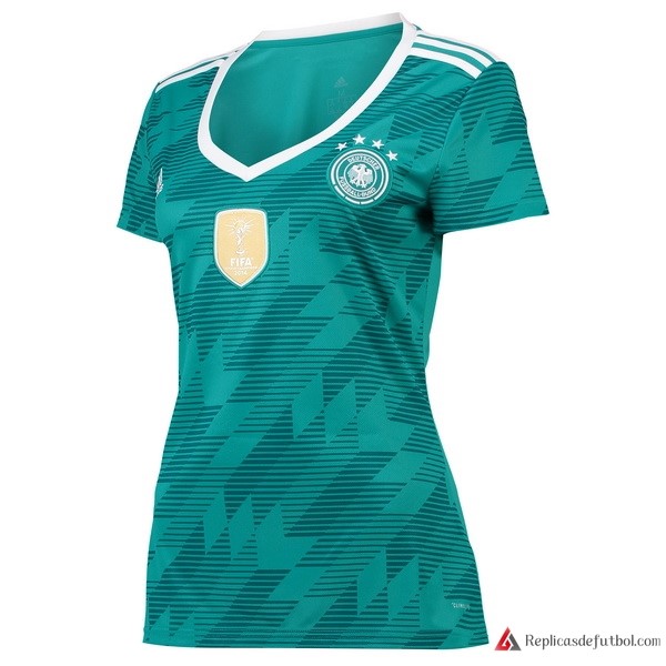 Camiseta Seleccion Alemania Mujer Segunda equipación 2018 Verde